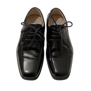 Florsheim Kids Reveal Jr. Boys Bike Toe Oxford Black Leather Shoes, Size 3.5
